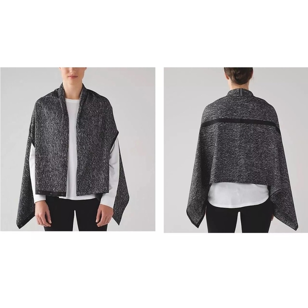 Lululemon‎ Vinyasa Scarf Shawl Wrap OS Gray Stretch Arm Holes